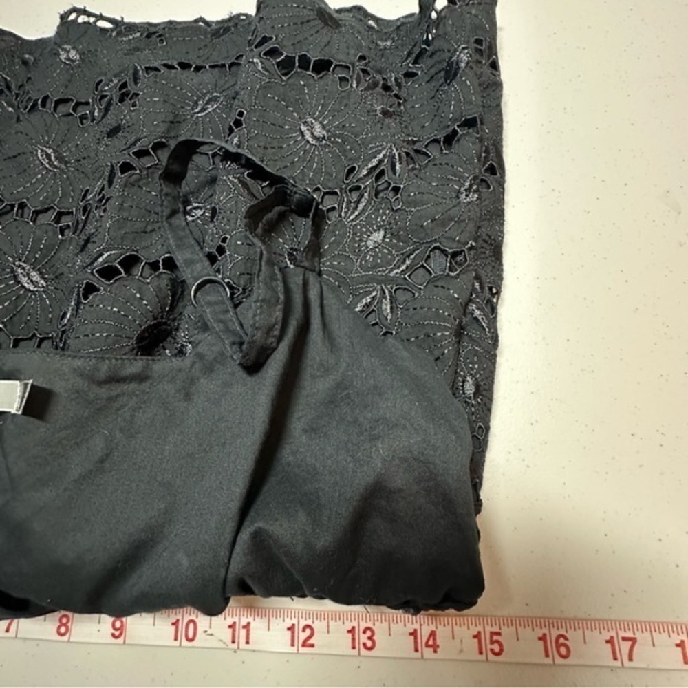 Old Navy Womens Babydoll Crochet Black Tank Top Size Small Y2K Cottage Boho NWOT - Picture 10 of 12